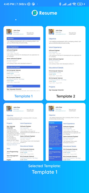 CV Maker Android Full APP With Admob | Facebook | AppLovin Ads