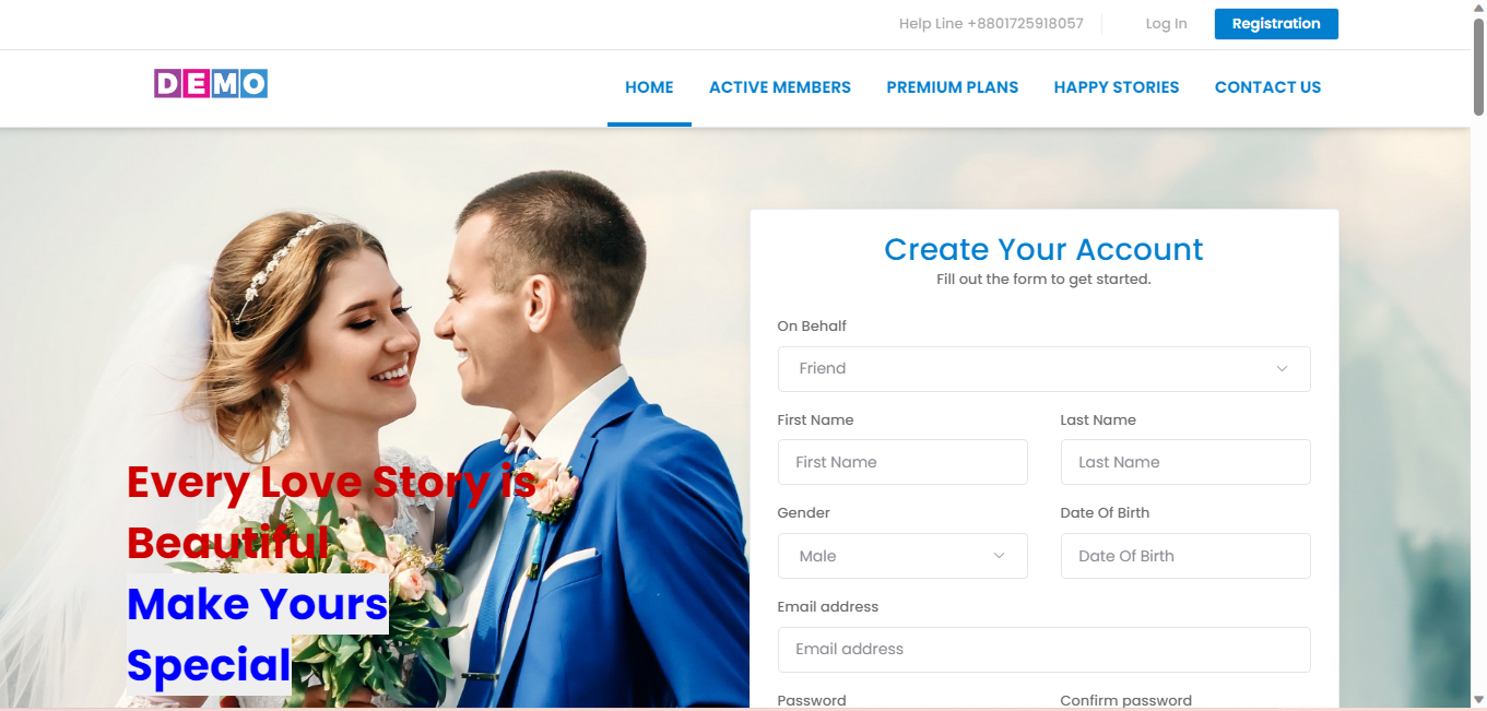 Matrimonial Website & Powerful Admin Panel