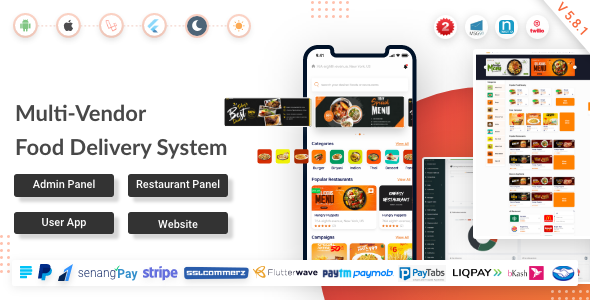 Food Delivery App with Laravel Admin and Restaurant Panel