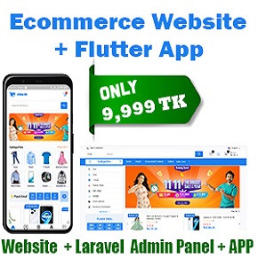 Ecommerce Website + Flutter App (Single & Multi-Vendor)