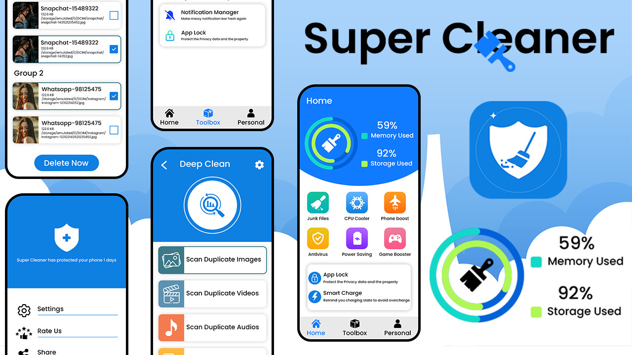 Super Cleaner - Junk Removal - Storage Cleaner - Phone Master - Cleaner Antivirus - Phone Manager
